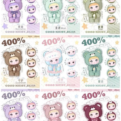 New Genuine 400% Nommi Blind Box Nommi Goodnight Bear Series Vinyl Nommi Doll  Room Decoration Collection Doll Mystery Box Gift