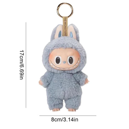 Labubu Monster Doll with Backpack Blind Box Heartbeat Macaron Mokoko Anime Character Guessing Bag Pendant Gift Replica