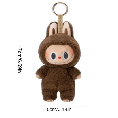 Labubu Monster Doll with Backpack Blind Box Heartbeat Macaron Mokoko Anime Character Guessing Bag Pendant Gift Replica