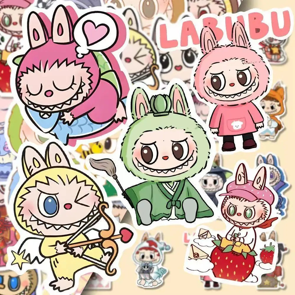 Anime Figure Kawaii Labubu Blind Box Have A Seat Series PVC Pendant Doll Model Toy Purple Monster Keychain Kids Birthday Gifts