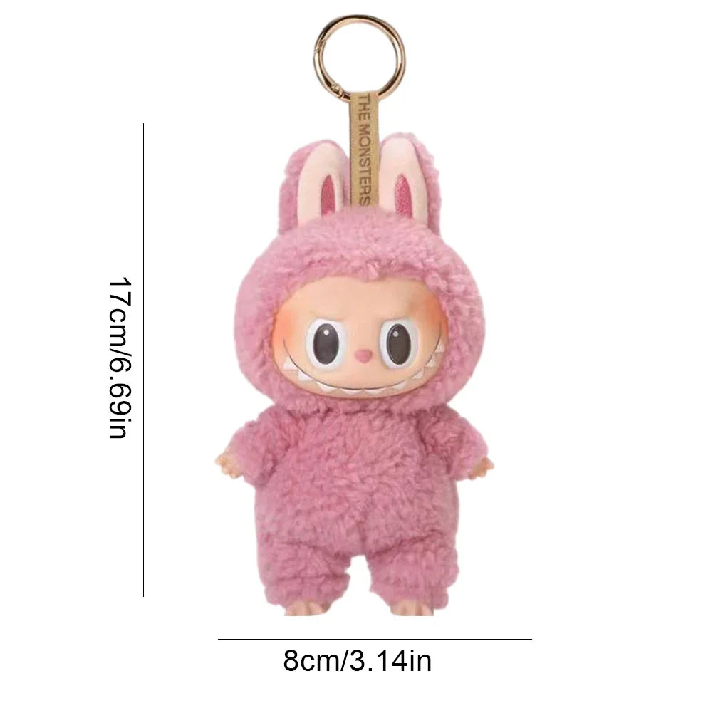 Labubu Monster Doll with Backpack Blind Box Heartbeat Macaron Mokoko Anime Character Guessing Bag Pendant Gift Replica