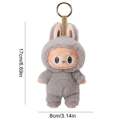 Labubu Monster Doll with Backpack Blind Box Heartbeat Macaron Mokoko Anime Character Guessing Bag Pendant Gift Replica