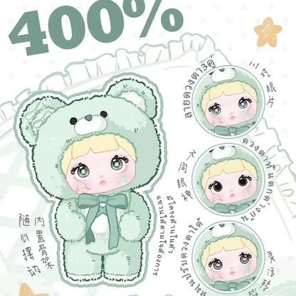 New Genuine 400% Nommi Blind Box Nommi Goodnight Bear Series Vinyl Nommi Doll  Room Decoration Collection Doll Mystery Box Gift